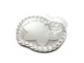 Rosh Hashanah Crystal Glass Apple Shaped Tray with Honey Bowl