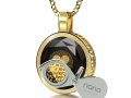 Round 'I Love You' in 120 languages 24 & 14K Gold Necklace