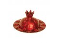 Ruby Red Anodized Aluminum Honey Dish with Pomegranate Cover - Yair Emanuel