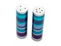 Salt and Pepper Shakers, Anodized Aluminum with Blue Rings - Yair Emanuel