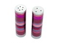Salt and Pepper Shakers, Anodized Aluminum with Shades of Maroon Rings - Yair Emanuel