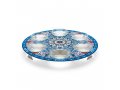 Seder Plate, Mandala Design with Glass Bowls - Blue and Orange - Dorit Judaica