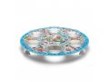 Seder Plate with Colorful Floral Display, Hebrew Words on Rim - Dorit Judaica