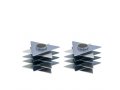 Shabbat Candlesticks, Gray Stacked Triangles Stars of David - Yair Emanuel