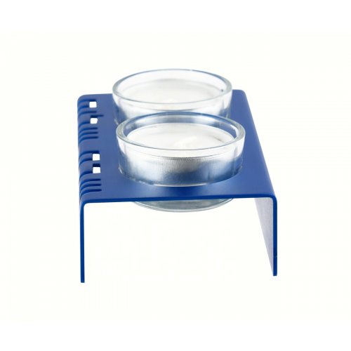 Shabbat Shalom Candlesticks Table Design, Blue - Adi Sidler