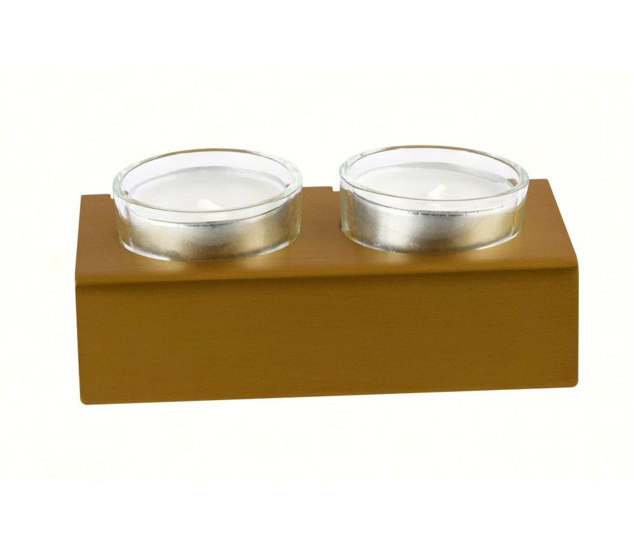 Shabbat Shalom Candlesticks Table Design, Gold - Adi Sidler