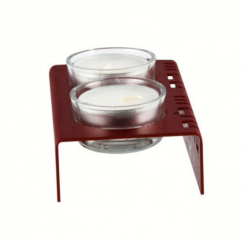 Shabbat Shalom Candlesticks Table Design, Red - Adi Sidler