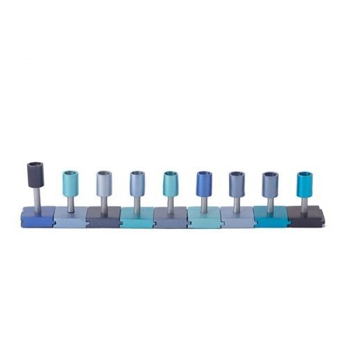 Shades of Blue DIY Cylinder Hanukkah Menorah - Yair Emanuel