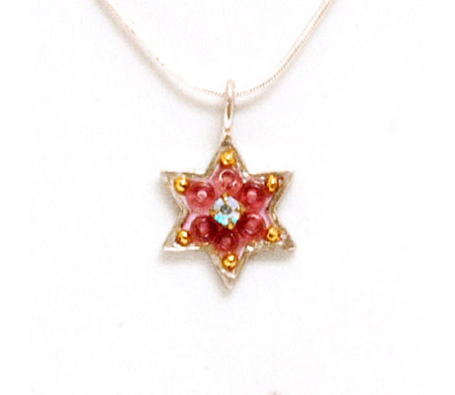Shahaf Pink Star of David Pendant