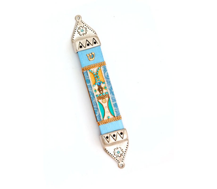 Shahaf Turquoise Color Mezuzah Case