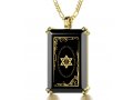 Shema Star of David Mens Pendant by Nano - Gold-Plated