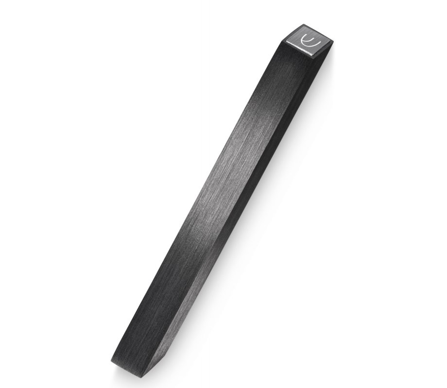 Shin on Top of Smooth Black Mezuzah Case by Adi Sidler