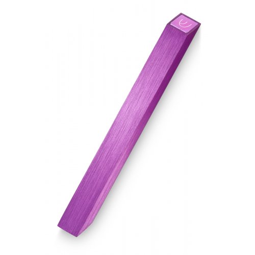 Shin on Top of Smooth Purple Mezuzah Case by Adi Sidler