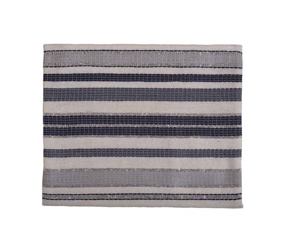 Silk-Cotton Tallit Set in Gray Stripes - Yair Emanuel