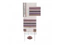 Silk-Cotton Tallit Set in Multicolor Stripes - Yair Emanuel