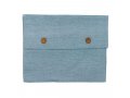 Silk-Cotton Tallit Set with Blue Stripes on Light Blue Background and Blessing on Atara