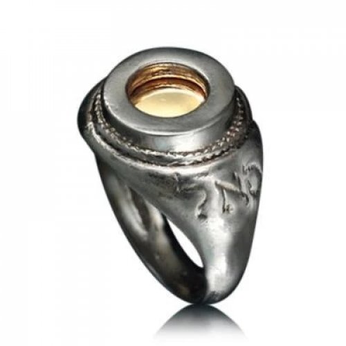 Silver & Gold Kabbalah Ring for Bounty and Success with Five Metals - Ha'Ari