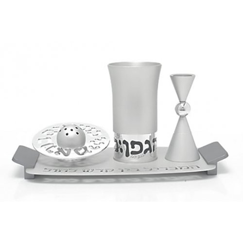 Silver Aluminum Contemporary Havdalah Set by Agayof