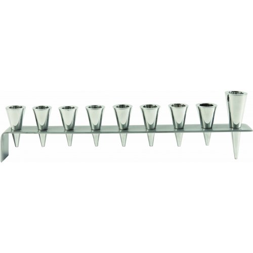 Silver Anodized Aluminum Cones Hanukkah Menorah - Yair Emanuel