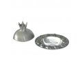 Silver Gray Anodized Aluminum Honey Dish with Pomegranate Cover - Yair Emanuel