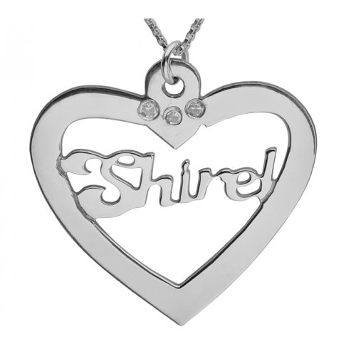Silver Heart English Name Necklace