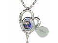 Silver I Love You Colorful Swarovski Necklace by Nano