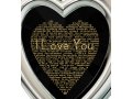 Silver I Love You Framed Heart Swarovski Necklace by Nano