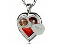 Silver I Love You Framed Heart Swarovski Necklace by Nano