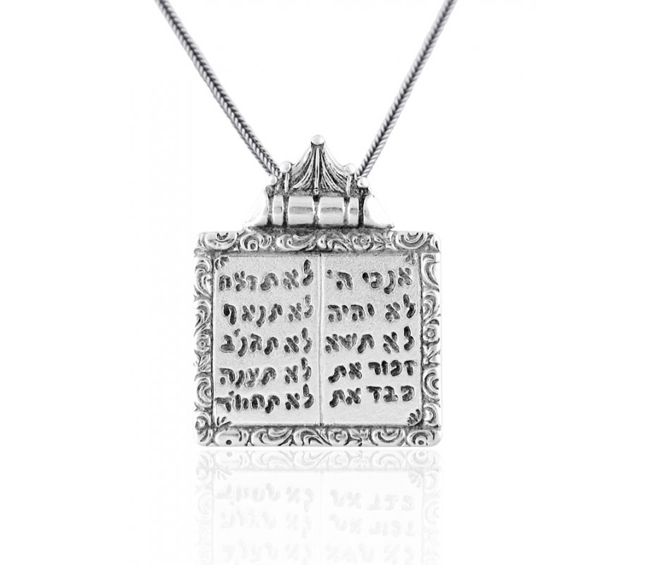 Silver Pendant by Golan Studio - Ten Commandments