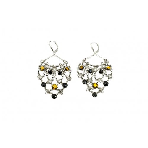 Silver Plate Lace Earrings in Delicate Floral Filigree Design - Amaro