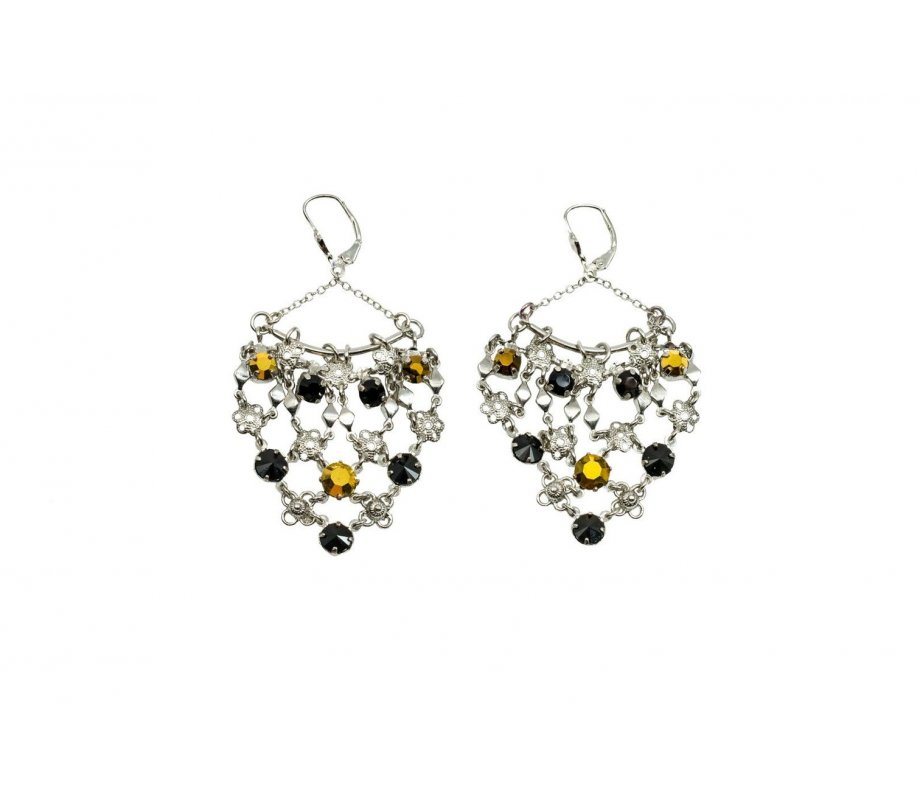 Silver Plate Lace Earrings in Delicate Floral Filigree Design - Amaro