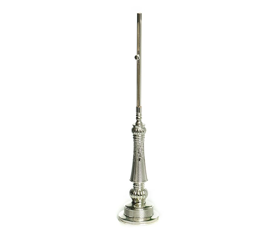 Silver Plated Tall Majestic Wand Candle Lighter for Shabbat - Jerusalem Design