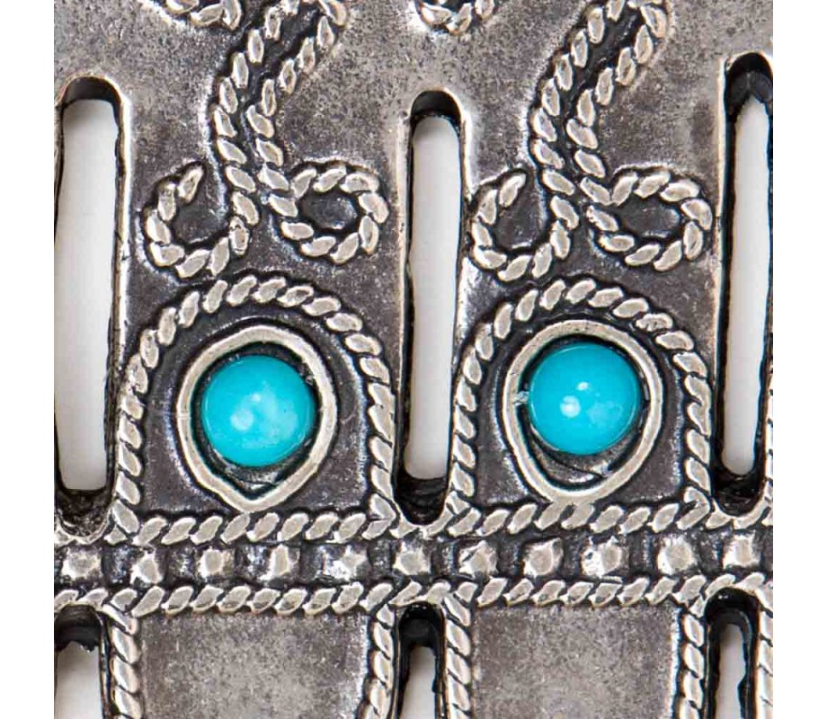 Silver Plated Wall Good Luck Hamsa, Colored Beads - Replica of Israel Museum Item