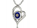 Silver Shema Star of David Heart Necklace by Nano