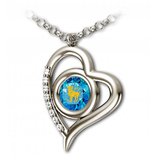 Silver Zodiac Swarovski Necklace by Nano - Aries