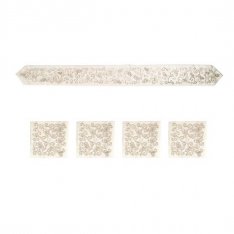 Silver on White Floral Design Yair Emanuel Atarah for Tallit