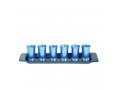 Six Anodized Aluminum Kiddush Cups and Tray, Metallic Colors - Yair Emanuel