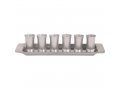 Six Anodized Aluminum Kiddush Cups and Tray, Metallic Colors - Yair Emanuel