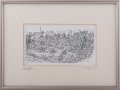 Sketch Print of Mount Zion, Jerusalem Walls and Tower of David - YehuditsArt