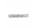 Sliding Compact Pocket Menorah with Blessing Words, Silver Stripes - Yair Emanuel