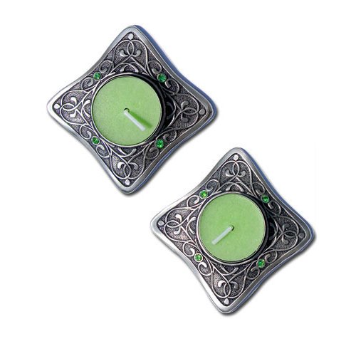 Small Art Nouveau Travel Candlestics with blue stone