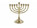 Small Brass Hanukkah Menorah with Curving Branches, For Candles - 6 Inches
