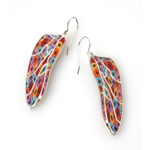 Small Colorful Dragonfly Wing Earrings by Adina Plastelina