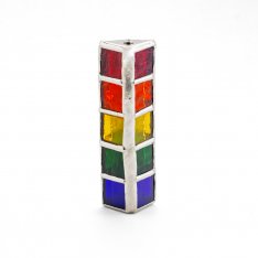 Small Glass Rainbow Tiles Design Israel Museum Metal Mezuzah Case