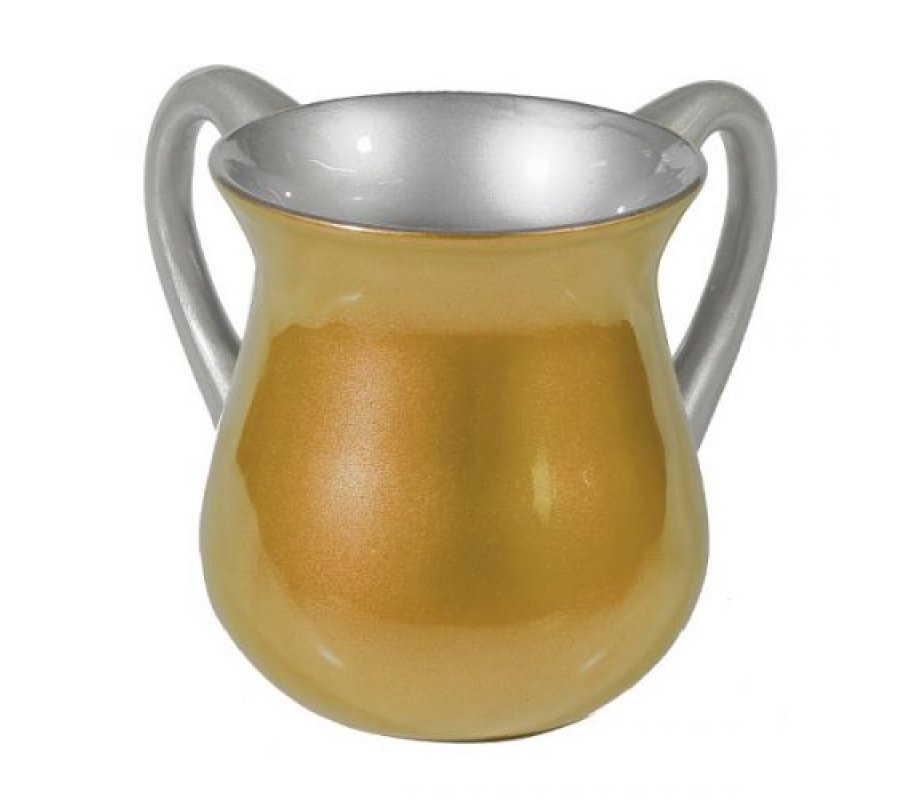 Small Gold Alumiinum Classic Netilat Yadayim Wash Cup - Yair Emanuel
