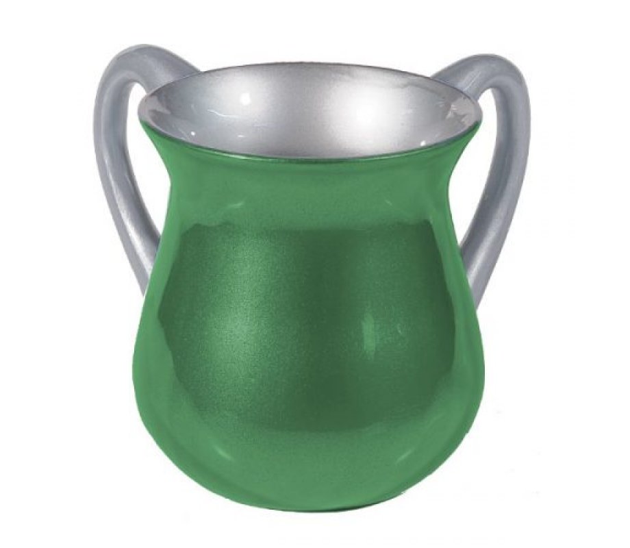 Small Green Aluminum Classic Netilat Yadayim Wash Cup - Yair Emanuel