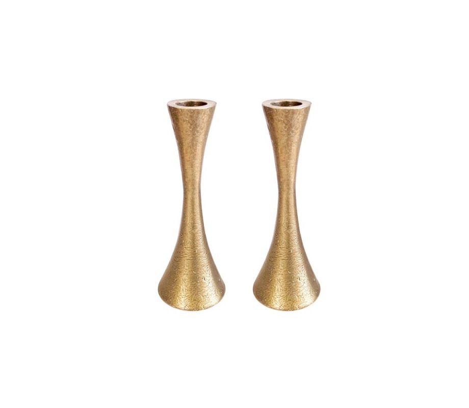 Small Matte Brass Candlesticks - Yair Emanuel