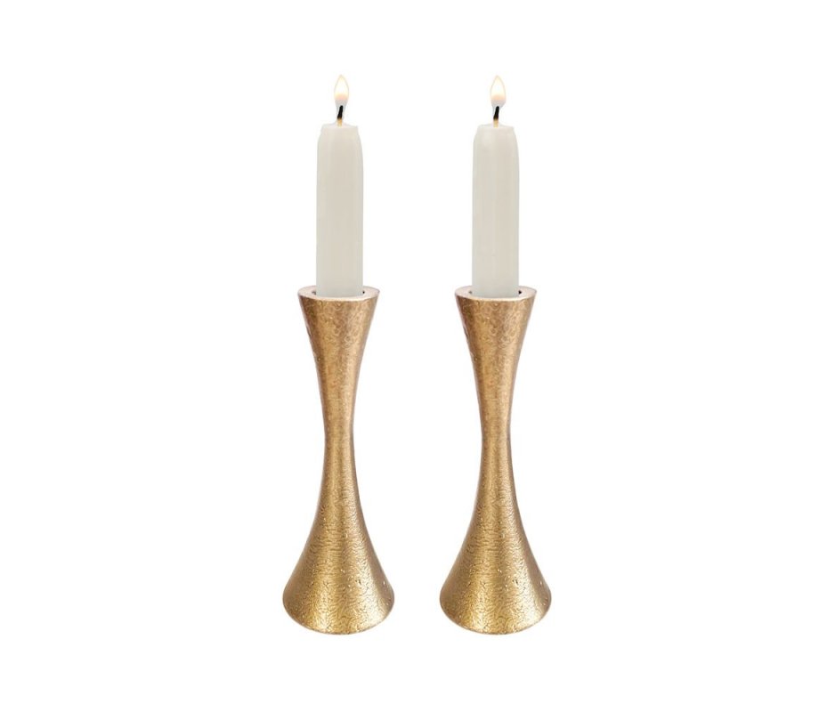 Small Matte Brass Candlesticks - Yair Emanuel