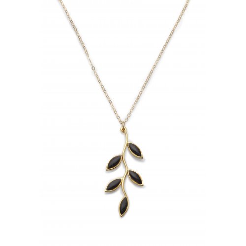 Small Olive Leaf Branch Necklace by Adina Plastelina