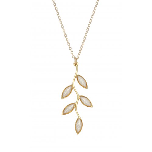 Small Olive Leaf Necklace by Adina Plastelina